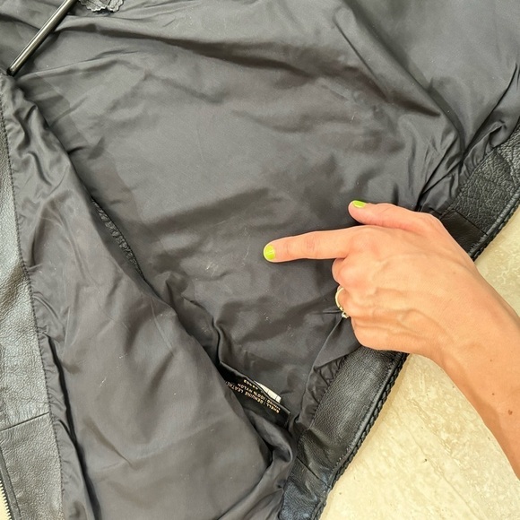 Harley Davidson Womens L Genuine Leather Zip Pocket Vest Biker Motorcycle Vtg - Picture 9 of 15